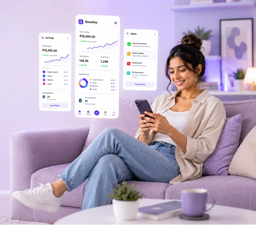 Growksy dashboard overview